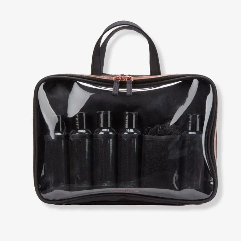 Brand New Clear/Black Travel Toiletry Bag